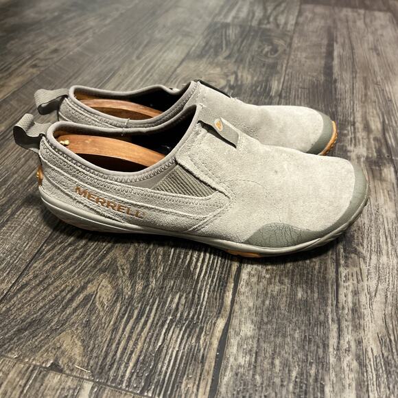 Merrell Slant Glove Slip On Barefoot Leather Mens shoe size 7 aluminum Gray - Picture 1 of 10